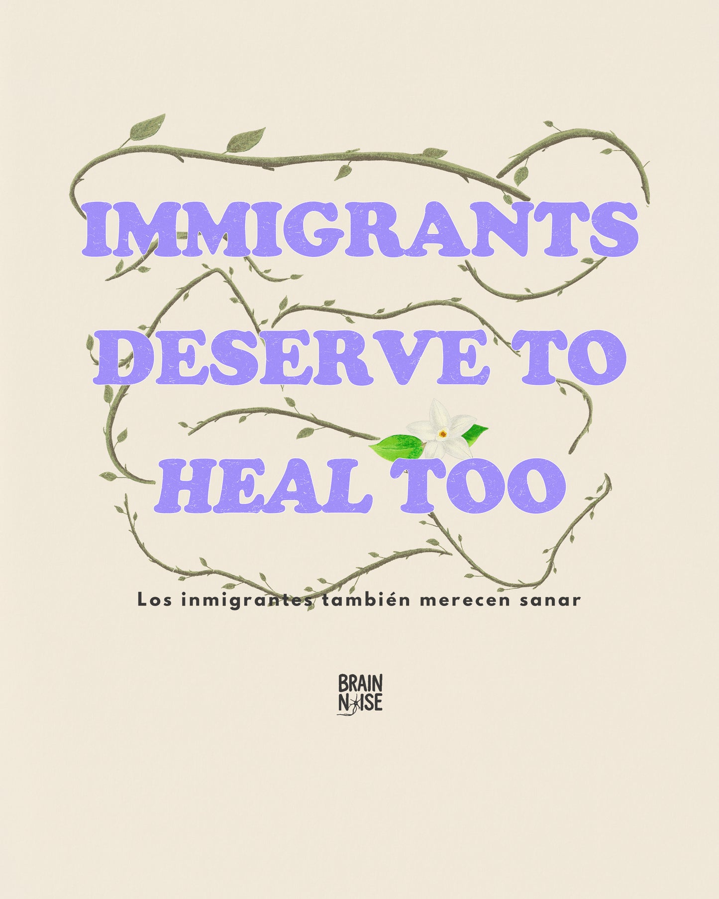 Immigrants deserve to heal hoodie (Bone)
